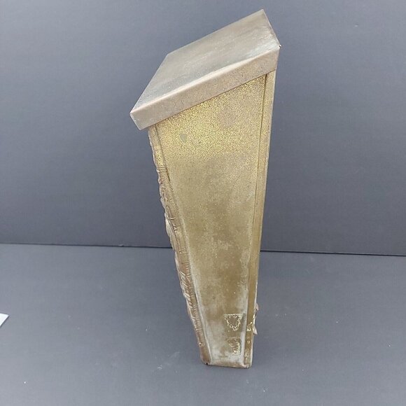 Brass Mailbox Repousse Embossed Homestead Pilgrims Preparing Food England Made - Picture 11 of 14